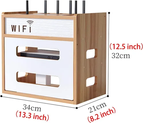 Miniatura 2 de Catekro Caja de almacenamiento para enrutador WiFi, gabinete WiFi para ocultar el enrutador y el módem, caja decorativa para oficina y hogar