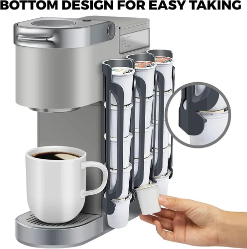 Miniatura 2 de Soporte para tazas K para Keurig: soportes para cápsulas de café para mostrador de espacio pequeño, soportes para Kcup para montaje en pared