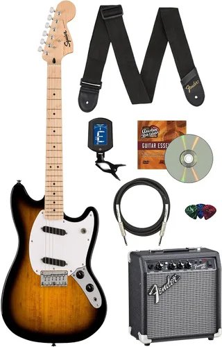 Miniatura 25 de Fender Squier Sonic Telecaster - Paquete California Blue con afinador, correa, púas y DVD de guitarra Austin Bazaar Azul (California Blue)