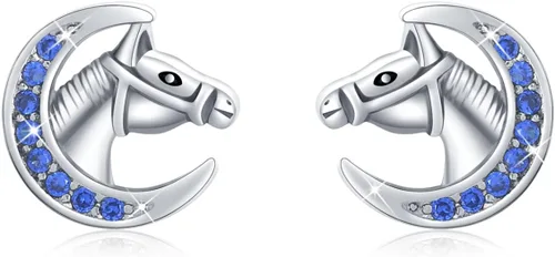 ECHOOY Horse Stud Earrings 925 Sterling Silver Cute Horse Earrings Hypoallergenic Lucky Horse Jewelry Gifts Horse Lover Gift for Women Girls Teens