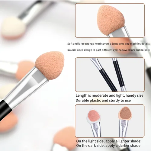 Miniatura 2 de 30 aplicadores desechables de sombra de ojos de doble cara, brochas profesionales de esponja de doble cabeza, herramienta cosmética de maquillaje
