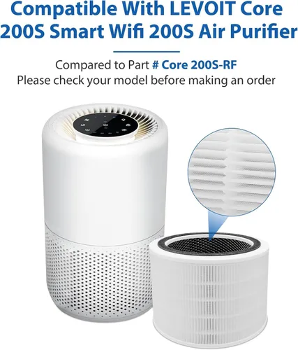 Miniatura 4 de Filtro de repuesto Core 200S compatible con el purificador de aire LEVOIT Core 200S Smart WiFi, apto para filtro de repuesto Levoit Core 200s, 3