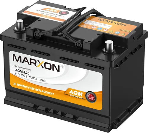Miniatura 9 de Batería de coche Marxon Group 140R 12v 50AH 570CCA H4 AGM, baterías libres de mantenimiento, automotriz, de arranque/parada, reemplazo, batería LN1