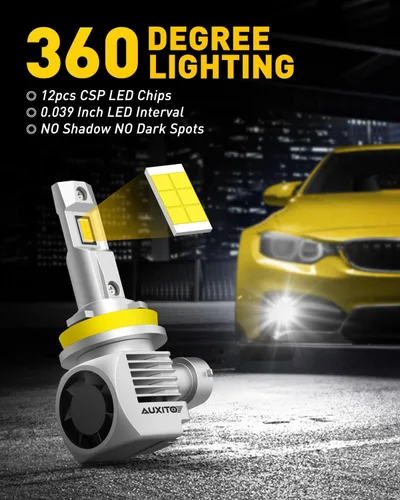 Miniatura 2 de AUXITO Bombillas LED H11, 20000 lúmenes, 100 W por juego, 6000 K blanco frío, bombillas LED H8 H9 para luces antiniebla, Plug and Play, paquete de 2