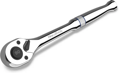 Miniatura 11 de DURATECH Trinquete de accionamiento de 1/2 pulgada, llave de trinquete de liberación rápida de 90 dientes, reversible, aleación de cromo, pulido