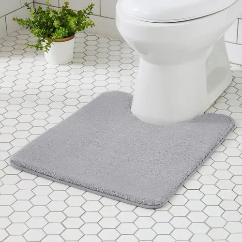Miniatura 9 de MINIDEAR - Alfombras de baño 24x17 beige - Tapete de baño de espuma elástica gruesa, ultra suave y pachona, antideslizante, de secado rápido