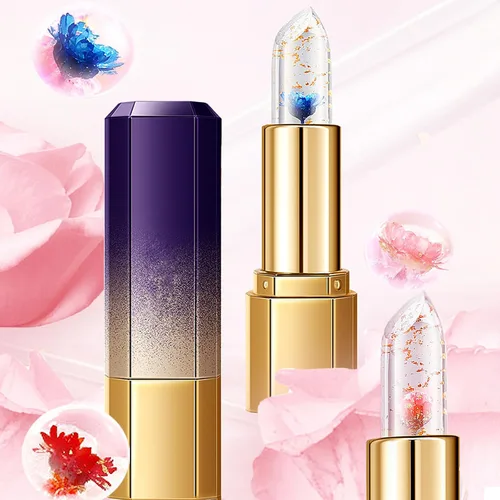 Miniatura 8 de Paquete de 3 lápices labiales de gelatina de flores, cambio de temperatura, hidratante de larga duración, bálsamo nutritivo mágico que cambia