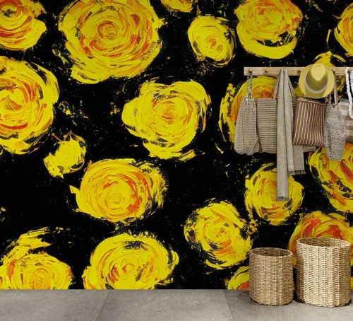 Miniatura 7 de Papel tapiz de flores para guardería, papel tapiz de flores para habitación de niñas. Papel tapiz de flores para habitación de niñas. Papel tapiz