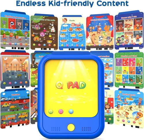 Miniatura 3 de Qiaojoy Tableta de aprendizaje para niños, almohadilla de aprendizaje educativa para niños de 2 a 5 años para aprender alfabetos, números