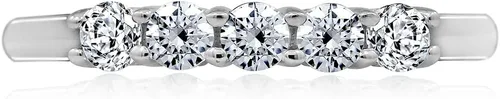 Miniatura 9 de Tienda Collection Sterling Silver Five-Stone Ring set with Round Cut Infinite Elements Cubic Zirconia