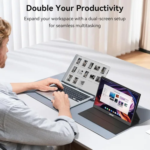 Miniatura 3 de BENFEI Monitor portátil de 15.6 pulgadas, pantalla FHD 1080P HDMI USB-C para juegos, pantalla IPS HDR ultradelgada con cubierta inteligente