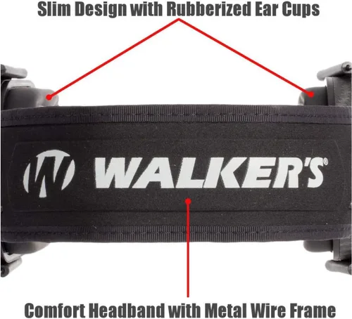 Miniatura 3 de Walker's Muff Razor Slim Low Profile Compact Plegable 27db Nrr Gun Range Disparo Protección Auditiva Pasiva