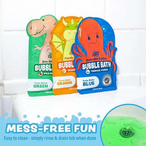Miniatura 7 de Tub Works® Magical Kids Baño de Burbujas, paquete variado de 12 unidades, crea agua colorida y toneladas de burbujas de baño, no tóxico, baño