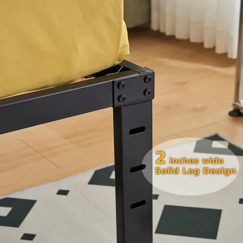Miniatura 6 de Bonnlo Marco de Cama Individual con Plataforma Metálica de 12 Pulgadas, Reemplazo de Base de Colchón, Soporte de Listones de Acero Resistente, No