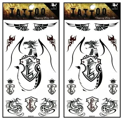 Miniatura 12 de Tatuajes 2 hojas de tatuaje temporal 3D paraguas de sol nubes de lluvia para mujeres hombres espalda baja hombro cuello brazo tatuaje etiqueta