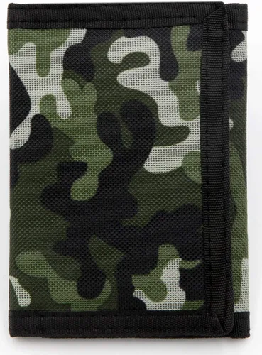 Miniatura 3 de Cartera de nailon con seguridad RFID, diseño de tres pliegues, con monedero pequeño con cremallera, para hombres y niños, Verde), PT-61539