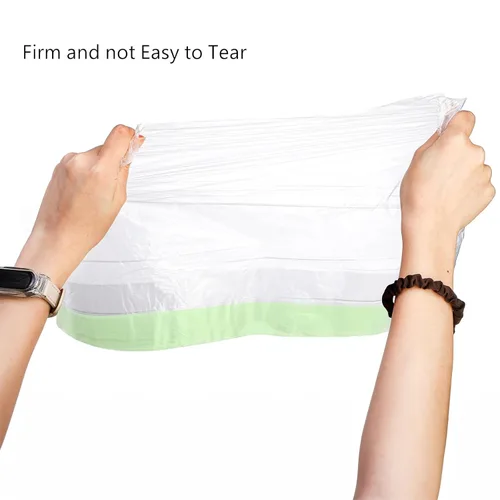 Miniatura 3 de Tebery Paquete de 100 forros portátiles para sillas de orinal con cordón, bolsas de orinal desechables para asiento de entrenamiento de inodoro