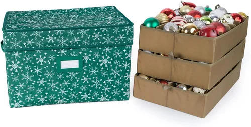 Miniatura 34 de Covermates Keepsakes – Caja de almacenamiento ajustable de 72 piezas – Capacidad para adornos de 4 pulgadas – Resistente – Asas – apilables