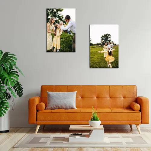Miniatura 4 de ZHIYYHAO Impresiones en lienzo personalizadas con tus fotos, juego de 2 fotos enmarcadas de 16 x 24 pulgadas, retrato familiar personalizado para 2