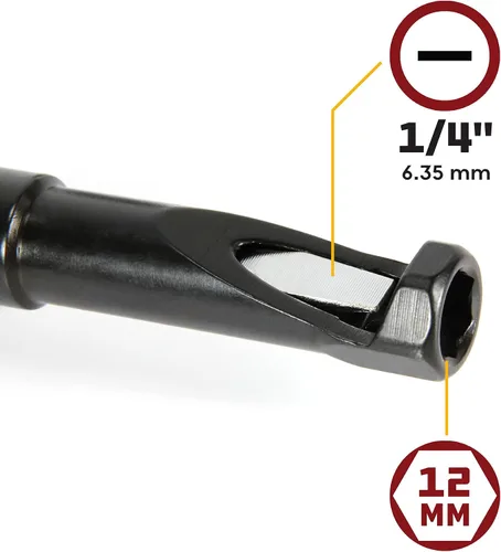 Miniatura 3 de Powerbuilt herramienta de ajuste de válvula de tuerca de 12 mm y 7-1/2 pulgadas, perno de ajuste de válvula ranurada, para motores de vehículos