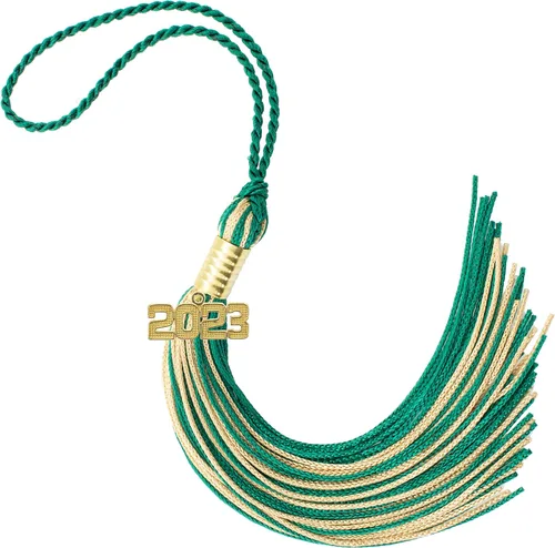 Miniatura 579 de Borla de graduación Aqua 2022, todos los colores escolares disponibles, fabricada en Estados Unidos