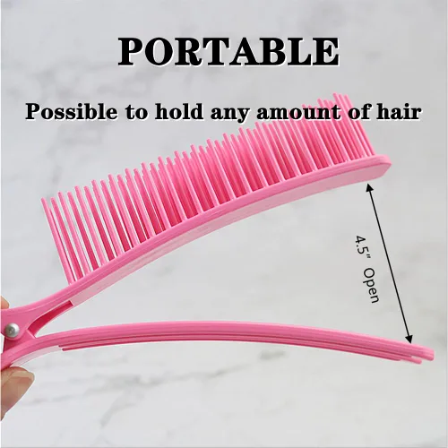 Miniatura 4 de Pinzas para el cabello para peinar, cortar y teñir, 4 pinzas antideslizantes para peine para uso en salón o en el hogar, accesorios de bricolaje