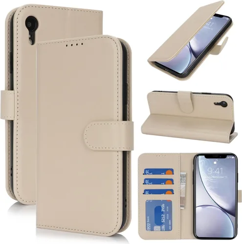 Funda tipo cartera para iPhone XR con tarjetero, para iPhone Xr para mujeres y hombres, piel sintética a prueba de golpes con hebilla magnética,