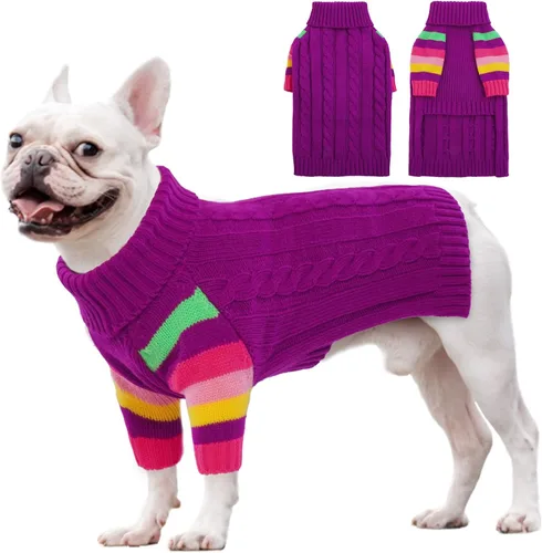 Miniatura 12 de Suéter para perro, cálido, cómodo y grueso para perros de tamaño grande, suéteres de Navidad para perros, suéteres de invierno, suéter de punto