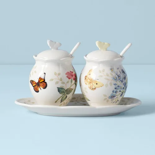 Miniatura 3 de Lenox Butterfly Meadow - Juego de condimentos de 7 piezas, color blanco