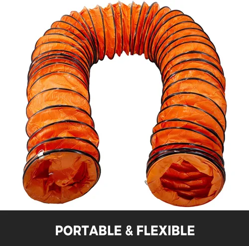 Miniatura 4 de Mophorn Manguera de Conductos de 25 pies, Manguera de Conductos Flexible de PVC con Gancho en S y Soporte de Acero para Soplador Utilitario de 8