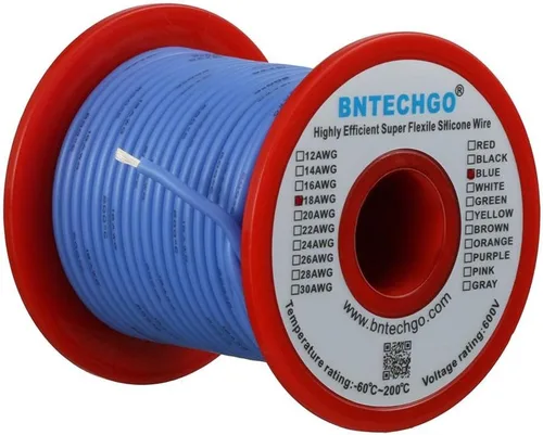 Miniatura 22 de BNTECHGO Carrete de alambre de silicona de calibre 16, rojo de 25 pies y negro, 25 pies, 2 cables separados, alambre de cobre estañado flexible