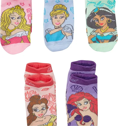 Miniatura 2 de Disney Paquete de 5 calcetines cortos de princesa para niñas