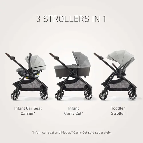 Miniatura 5 de Graco Premier Modes Merge - Carriola con ruedas EZ Spin para rotación de 360 grados, 3 modos: portabebés de asiento de automóvil, capazo portabebés