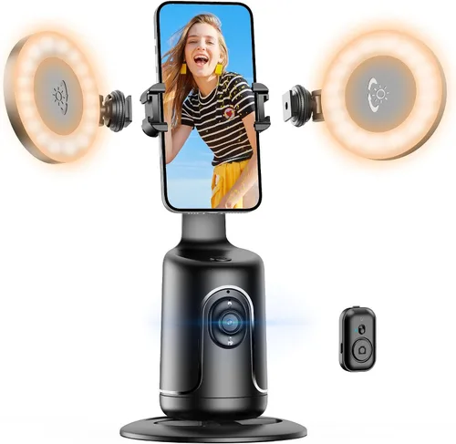 Miniatura 10 de Soporte para teléfono de seguimiento automático, trípode de seguimiento facial, portátil todo en uno, palo inteligente para selfie con rotación