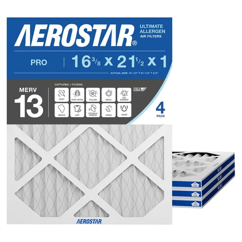 Miniatura 9 de Aerostar Filtro de aire MERV 8 de 16.375 x 21.5 x 1, 4 unidades, tamaño real (16.50 x 21.50 x 0.75), HVAC, aire acondicionado y filtro de horno que