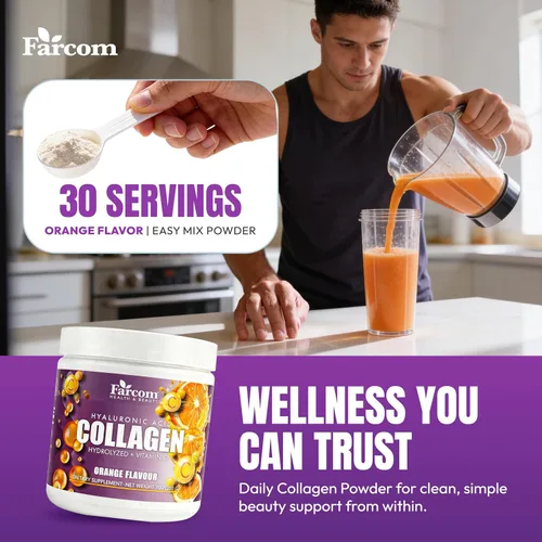 Miniatura 5 de Farcom Polvo de péptidos de colágeno con ácido hialurónico, biotina, vitamina C y magnesio, 6,000 mg de colágeno hidrolizado, mezcla de bebida sabor