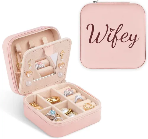 Regalos para esposa, despedida de soltera, regalos de compromiso, organizador de joyas, joyero, artículos esenciales de viaje para mujeres y niñas,