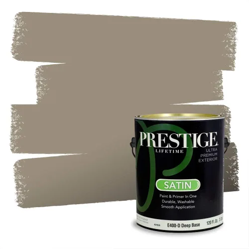 Miniatura 50 de Prestige Paints - Pintura exterior e imprimación en uno, 1 galón, plano, compatibilidad comparable con el color menta «Whipped Mint» de Behr