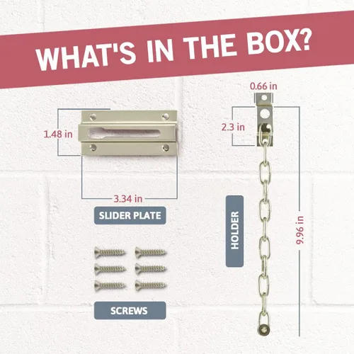 Miniatura 3 de Jack N'Drill - Paquete de 2 cerraduras de cadena para puerta, cerradura de cadena exclusiva con longitud de cadena extendida, 100% seguridad a