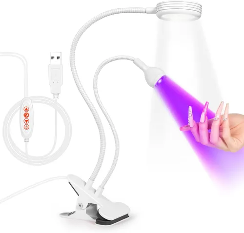 Miniatura 12 de AORAEM Lámpara LED de uñas de doble cabezal, luz LED UV de secado rápido, cuello de pato, lámpara UV secadora, luz de curado con cuello de cisne