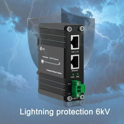 Miniatura 4 de PoE Splitter 12V 802.3bt Puerto Gigabit obediente, Industrial 10/100/1000Mbps IEEE802.3bt Power Over Ethernet Splitter Adaptador con salida de 12V