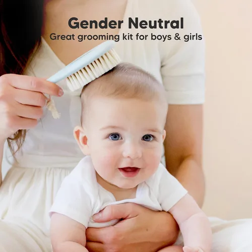 Miniatura 8 de Cepillo de madera para el pelo del bebé para niñas y niños, cepillo de cuna para bebés, cerdas suaves de cabra, peine perfecto para el cuero Frost