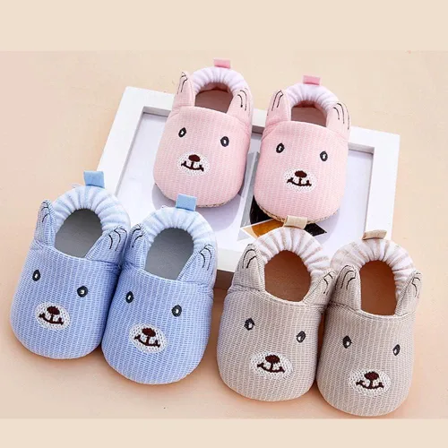 Miniatura 4 de Sekantrol Zapatos para recién nacidos, para niños y niñas, zapatos deportivos unisex con suela antideslizante suave, pantuflas ajustables de dibujos
