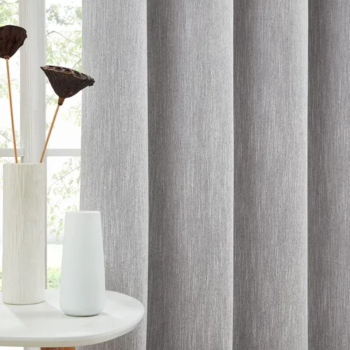 Miniatura 3 de Melodieux Elegantes cortinas opacas de algodón para oscurecer la habitación, para sala de estar, dormitorio, con aislamiento térmico, paneles
