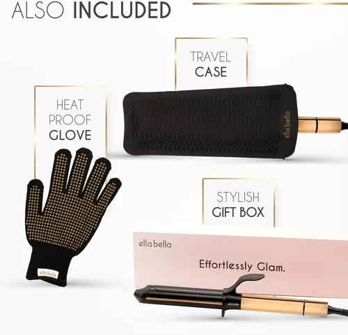 Miniatura 8 de ELLA BELLA® Plancha rizadora de 1.25 pulgadas con tecnología infrarroja • Rizador de pelo profesional • Plancha rizadora de cerámica • Transforma tu