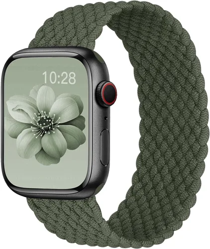 Miniatura 14 de Correa trenzada Solo Loop para Apple Watch de 40 mm, 42 mm, 41 mm, 38 mm, 44 mm, 46 mm, 45 mm Ultra/3 2 49 mm para hombres/mujeres, correa de nylon