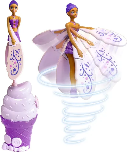 Miniatura 7 de Muñeca voladora Sky Dancers – Fantasía Fucsia Original juguete nostálgico de los 90 que realmente vuela Funciona con cuerda, no necesita