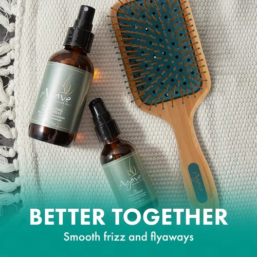 Miniatura 5 de Agave Natural Bamboo Paddle Brush Cepillo ligero desenredante y alisador para el cabello