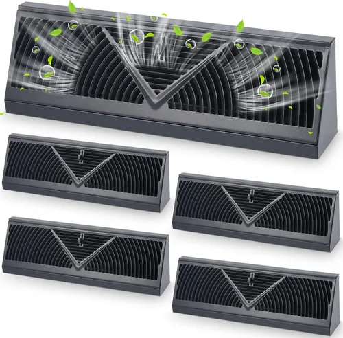 Miniatura 10 de Yaocom Paquete de 2 Rejillas de Registro de Zócalo Tamaño de Abertura de Conducto de 15 Pulgadas Cubiertas de Ventilación para Difusor de Piso