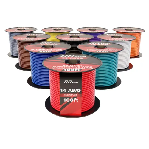 Miniatura 7 de GS Power Cable de calibre 10 CCA de 400 pies para automóvil, 4 colores de 100 pies por rollo, 10 AWG 12 V, cable eléctrico de altavoz flexible